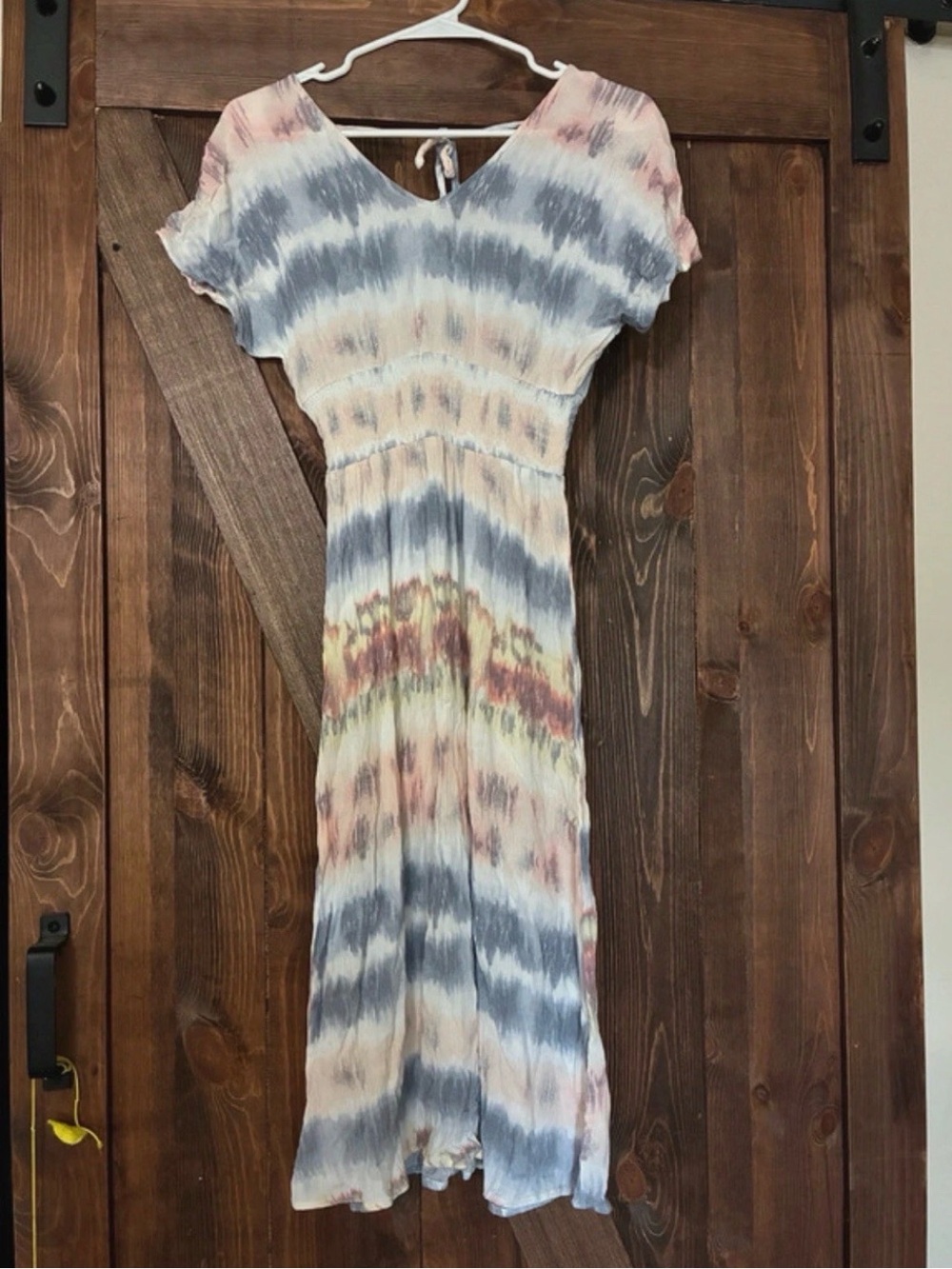 Bebop Women’s Boho Tie-Dye Short Sleeved Maxi Dress Size XSmall